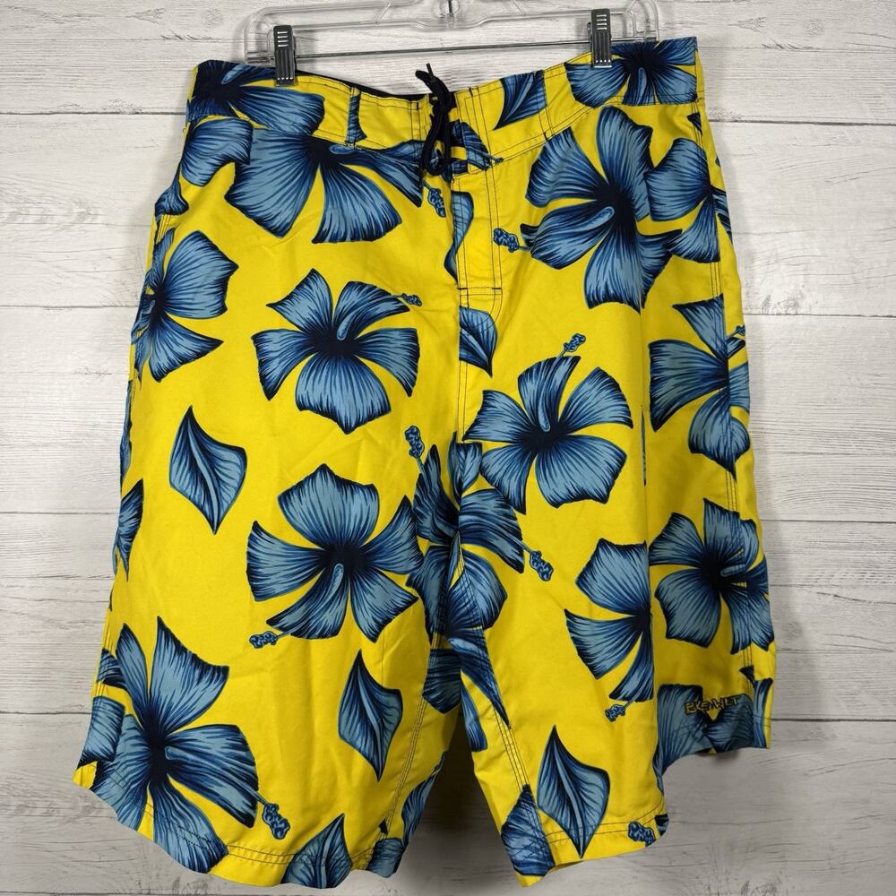 Buckle BKE Wet Mens Size 36 Floral Hawaiian Beach Board Shorts Swim